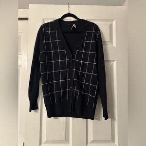 J Crew Wool Navy Sweater Cardigan